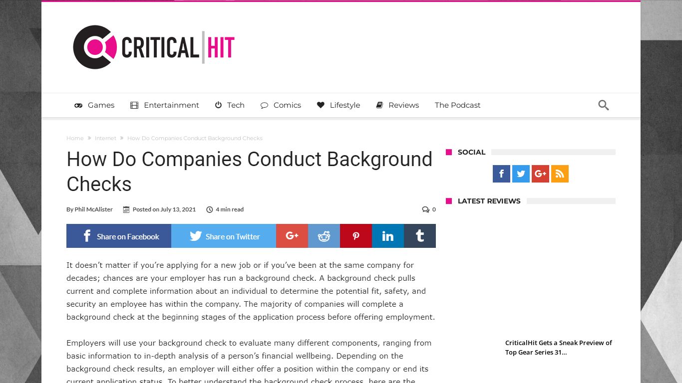 How Do Companies Conduct Background Checks - Critical Hit